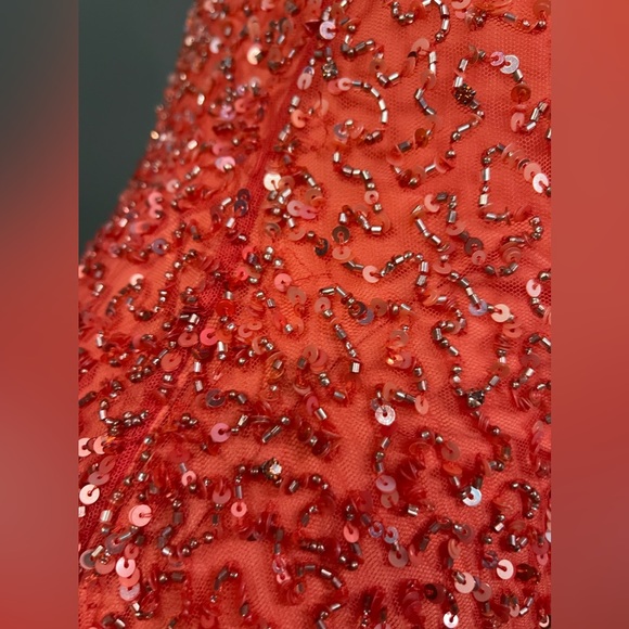 NWT Retrofete Mich Sequin Mini Dress Peach Coral Ombrè Sz L Sexy Cocktail Party - Picture 8 of 16